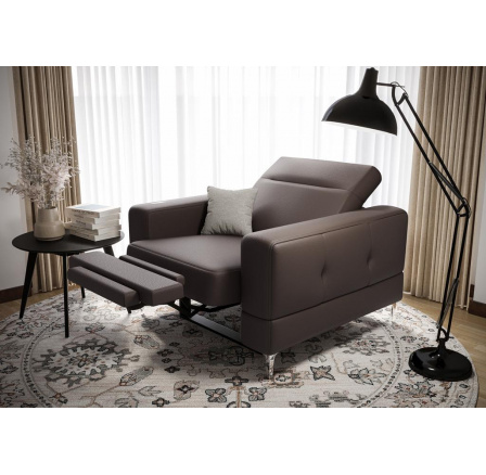 Křeslo MALIBU , relax přírodní kůže - Šedá kůže Křeslo MALIBU , relax přírodní kůže - Šedá kůže