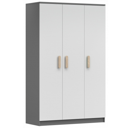 Šatní skříň 3D SMYK II - 19, Šedá/Bílá/Sonoma