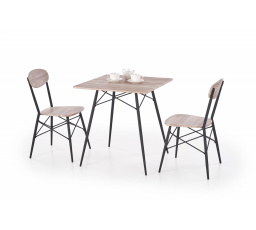 KABIR čtvercový set stůl + 2 židle, dub san remo