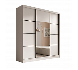 Šatní skříň Keri 200 Bílá+Černá