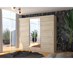 Posuvná skříň se zrcadlem SALTO 250 Sonoma+Sonoma