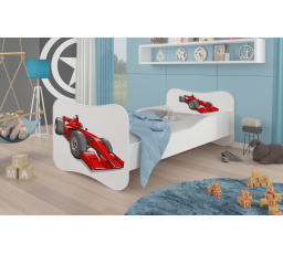 Dětská postel GONZALO s matrací, 160x80 cm, Bílá/Formule