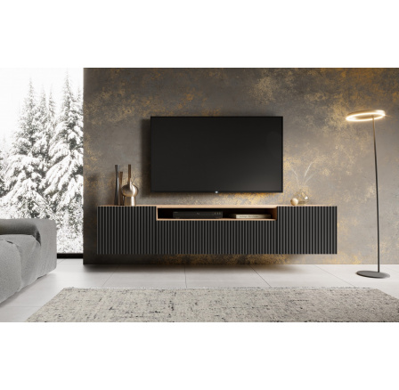 Závěsná TV skříňka NOEMI Černá+Artisan