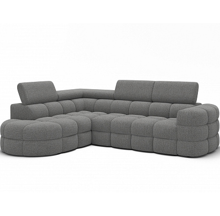 Carmenn corner sofa with sleeping function, storage compartment and adjustable headrests, gray bouclé, left-hand side Royal 04 205x126 Left 1 Carmenn corner sofa with sleeping function, storage compartment and adjustable headrests, gray bouclé, left-hand side Royal 04 205x126 Left 1