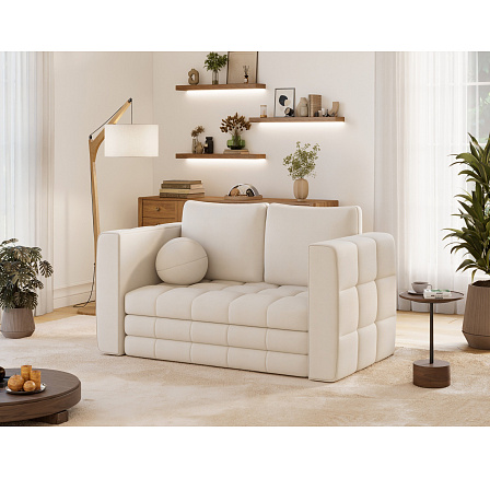 Kastol sofa bed, white chenille Soreli 01 107x195 Kastol sofa bed, white chenille Soreli 01 107x195