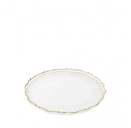 Talíř LISALA průhledný se zlatým okrajem 28 cm 862064