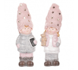 Děti s čepicí - keramické figurky, mix 2, cena za 1 ks