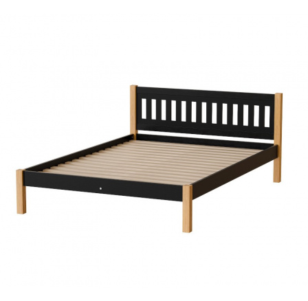 Postel "GAJA" - Barva korpusu: černá/přírodní dub Postel "GAJA" - Barva korpusu: černá/přírodní dub