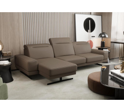 Rohová Kožená sedací souprava FIORE MINI 265x180 cm - hnědá , levá