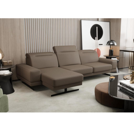 Rohová Kožená sedací souprava FIORE MINI 265x180 cm - hnědá , levá Rohová Kožená sedací souprava FIORE MINI 265x180 cm - hnědá , levá