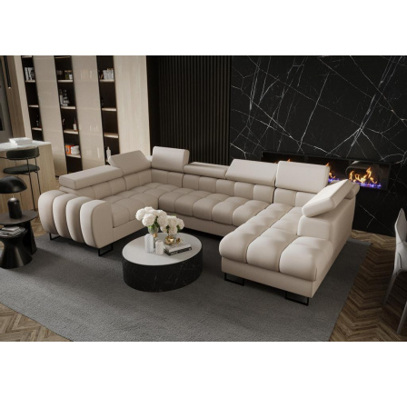 Rohová sedací souprava ASPEN MAX II 195x350x170 cm přírodní kůže - levá, Kůže ecru Rohová sedací souprava ASPEN MAX II 195x350x170 cm přírodní kůže - levá, Kůže ecru