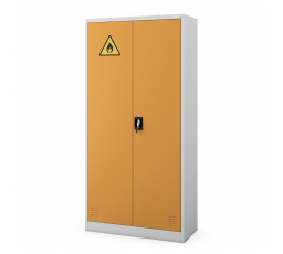 Skříň na chemikálie MARIA, 900 x 1850 x 400 mm, šedo-žlutá