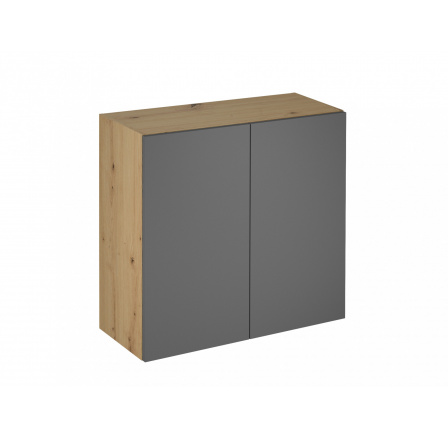 Kuchyňská horní skříňka Langen G80, šedá/dub artisan