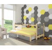 Dvojlůžko s matracemi CAMPOS Pine+Gray