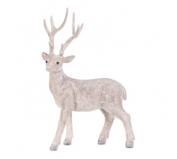 Jelen - polyresinová figurka, stojící, vel. XL, bílý