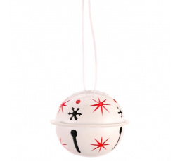 Rolničky kovové malé - na pověšení, bílé, cena za balení (12 ks)