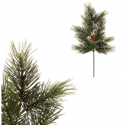 Borovice - umělá větev se šiškou, zelená Borovice - umělá větev se šiškou, zelená
