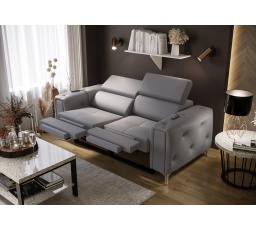 Sofa ORION II , relax 190 cm přírodní kůže - Šedá kůže