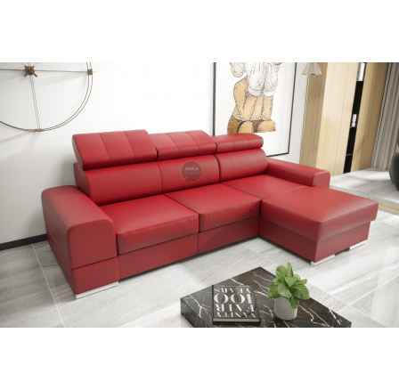Rohová sedací souprava ROYAL MINI 260×160 přírodní kůže - červená kůže , pravá Rohová sedací souprava ROYAL MINI 260×160 přírodní kůže - červená kůže , pravá