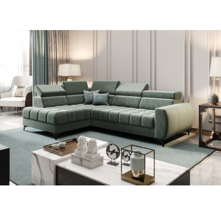 Rohová sedací souprava PORTO MINI 170X255 cm - zelená , levá