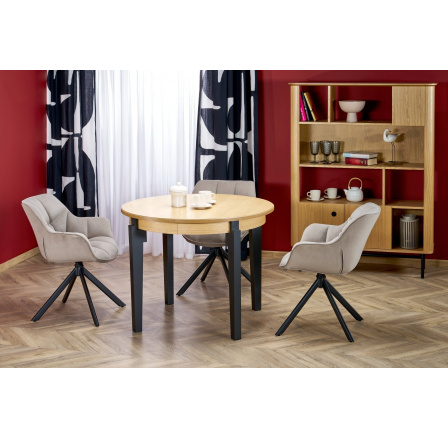 SORBUS rozkládací stůl, deska - přírodní dub, nohy - černé (2p=1ks)