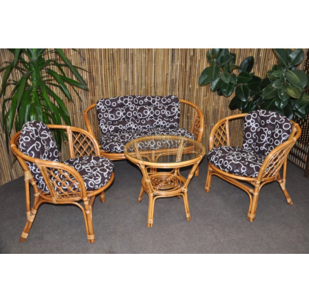 Ratanová sedací souprava Bahama velká BW, polstr bubliny Ratanová sedací souprava Bahama velká BW, polstr bubliny