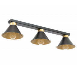 Detmer, 17x70x14cm Stropní 3 černá/zlatá Osvětlení