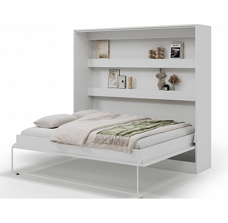 Devesto Horizontal Wall Bed 160 White White 200x160 Devesto Horizontal Wall Bed 160 White White 200x160