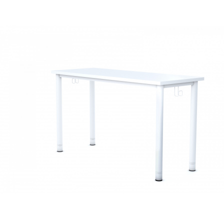 Školní lavice SINUM obdélník 1300x500, bílý rám/bílá deska velikost 4-6