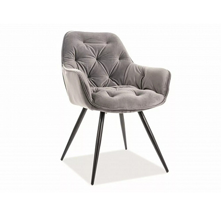 Jídelní židle CHERRY Velvet černá/šedý Velvet Bluvel 14