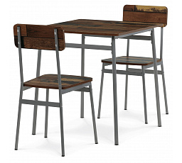 Jídelní set s 2 židlemi, 70x70x76cm, mdf, old wood, AUT-O2122 OLW2