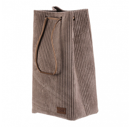 Koš prádelní - manšestr, stahovací, šedá barva