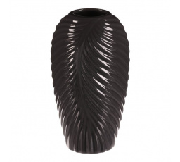 Váza keramická - glazovaná, šedá antracitová