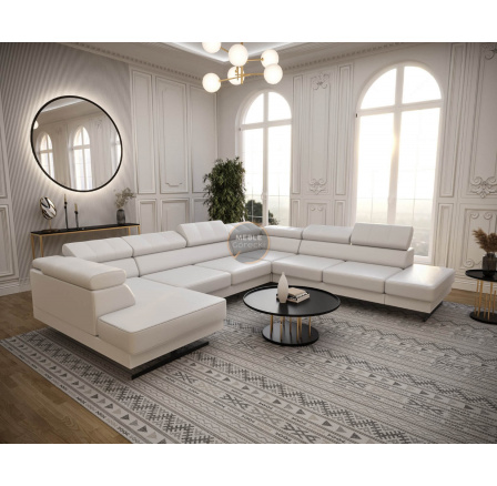 Rohová sedací souprava EMPORIO MAX II 300X350X180 - pravá, Eko kůže bílá Rohová sedací souprava EMPORIO MAX II 300X350X180 - pravá, Eko kůže bílá