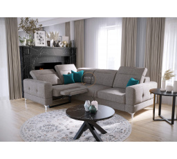 Rohová sedací souprava MALIBU , relax s funkcí spaní 185x250 cm - šedá , levá