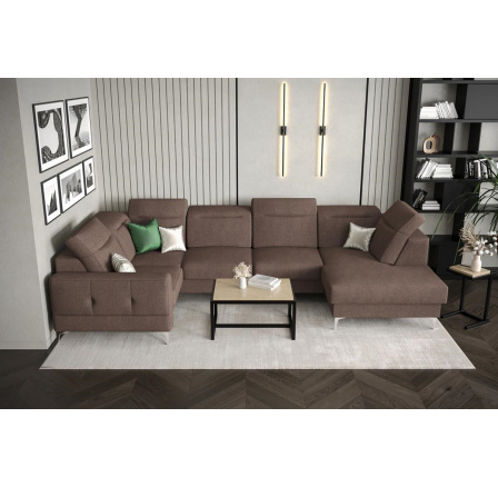 Rohová sedací souprava MALIBU MAX II 180x350x182 cm - hnědá , levá strana Rohová sedací souprava MALIBU MAX II 180x350x182 cm - hnědá , levá strana