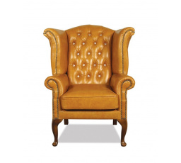 Křeslo Chesterfield Queen kůže koňak
