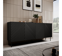 Komoda ONDA 4D2SZ, černá / dub artisan