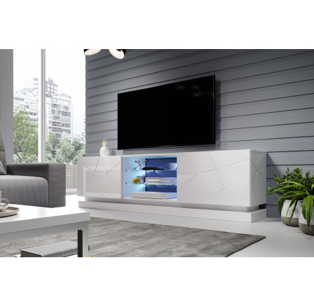 Tv komoda QIU 200, Bílá lesklá