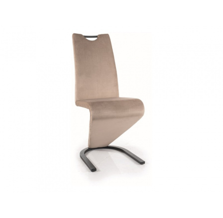 Jídelní židle H-090 VELVET, Tmavě béžový Bluvel 40/Černá