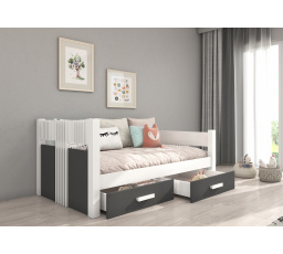 Patrová postel BIBI 180x80 Bílá+Antracit