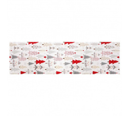 Běhoun - barevné vánoční stromky, 100% polyester, 40 x 150 cm