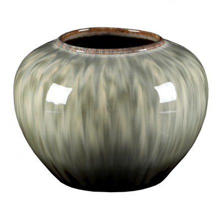 Váza keramická - zaoblená, 20 cm, šedá Váza keramická - zaoblená, 20 cm, šedá