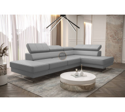 Rohová sedací souprava EMPORIO MINI 300x180 přírodní kůže - šedá kůže , pravá