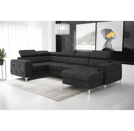 Rohová sedací souprava ORION MAX III s funkcí spaní 165x320x185 cm - černá , levá Rohová sedací souprava ORION MAX III s funkcí spaní 165x320x185 cm - černá , levá