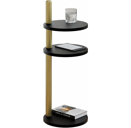 Odkládací stolek Claro II kulatý Ø30 cm – různé barvy na výběr – Černý MiniPearl, Zlatý