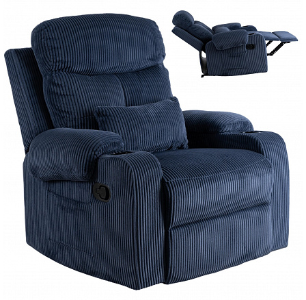 Rozkládací křeslo TORRES Modrý manšestr