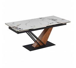 Stůl REX 2 Keramický Rozkládací 180-240 cm Bílý Mramor/Dub