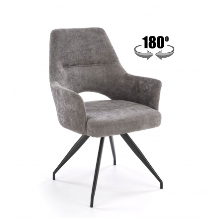 Jídelní otočná židle K542, Šedá/Černá