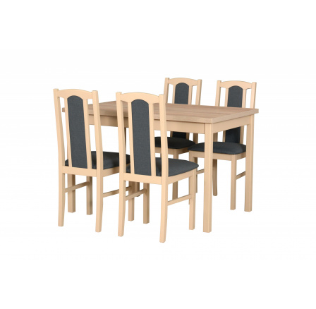 MILENIUM 4- jídelní set stůl+4 židle (Max 3+Bos 7) dub sonoma/látka č.11 tmavě šedá - kolekce "DRE" (DM) (K150)
